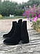 Шкіряні ботильйони черевики замшеві жіночі натуральні класичні на зручному середньому каблуці гарні чорні 40 розмір M.KraFVT 5065, фото 4