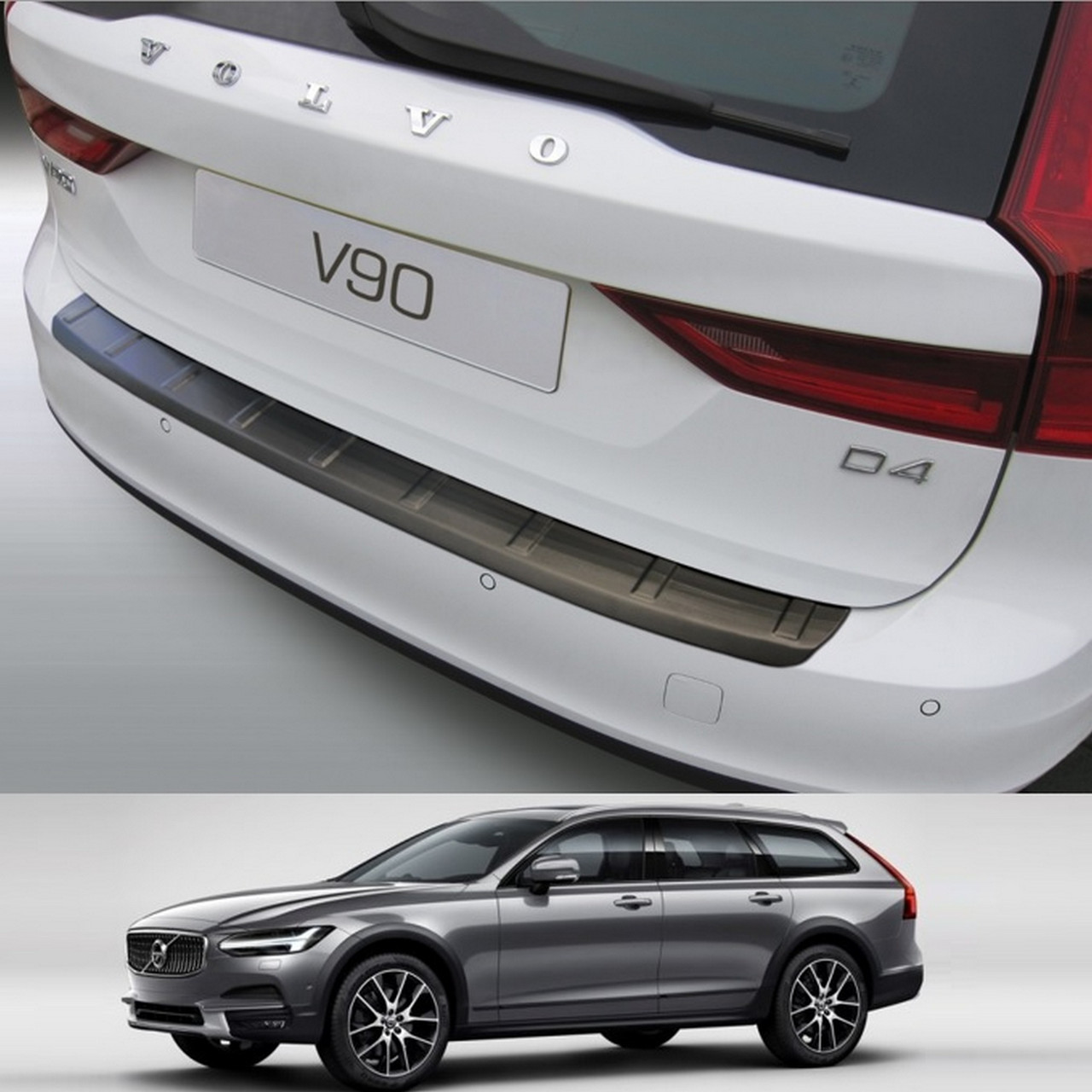 Пластикова накладка на задній бампер для Volvo V90 9.2016+