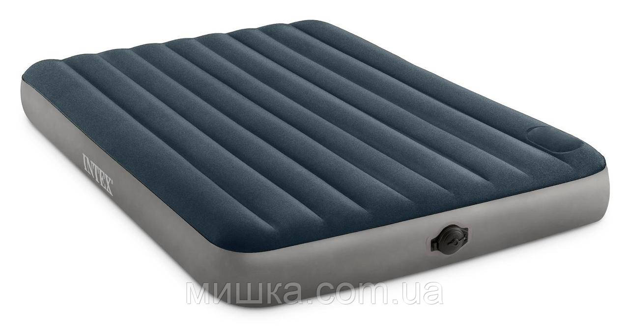 Надувний матрац 203*152*25 см, з вбудованим ножним насосом, Intex 64783