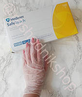 Перчатки Medicom Safetouch виниловые, без пудры, одноразовые, размер М, 100 штук, 50 пар