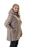 Жіноча демісезонна подовжена куртка Li-120, розміри 58-68, фото 6