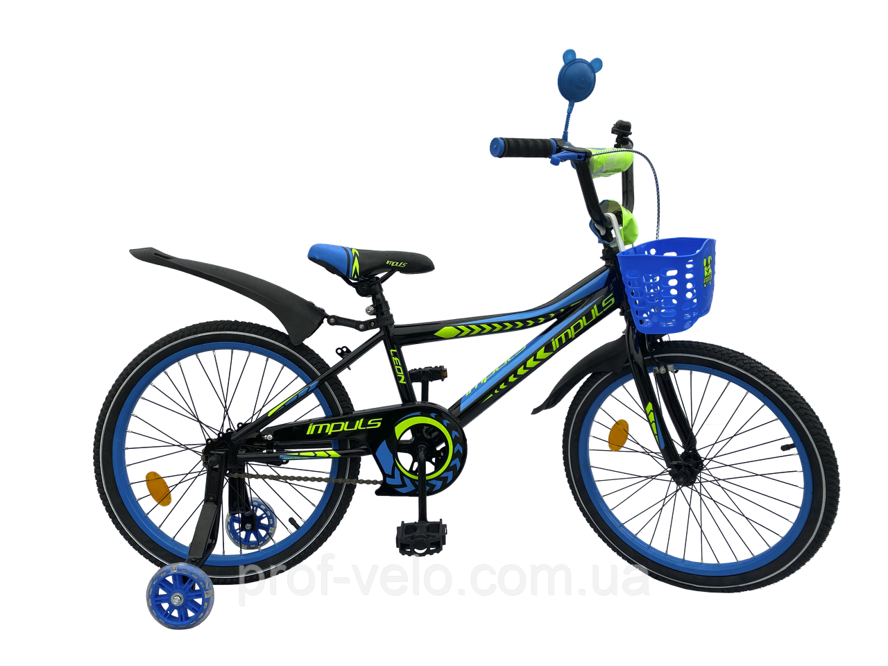 Велосипед 18" дюймів 2-х колесний IMPULS SP Leon чорно-синьо-салатовий