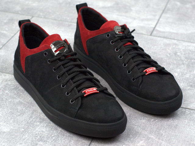 Кросівки чоловічі з нубука демісезонні взуття великих розмірів Rosso Avangard Fuoco Black Nub TPR BS 1370779103