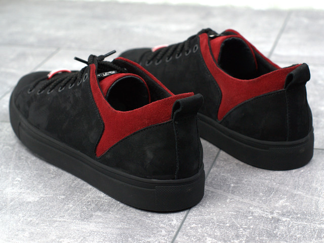 Кросівки чоловічі з нубука демісезонні взуття великих розмірів Rosso Avangard Fuoco Black Nub TPR BS 1370779103