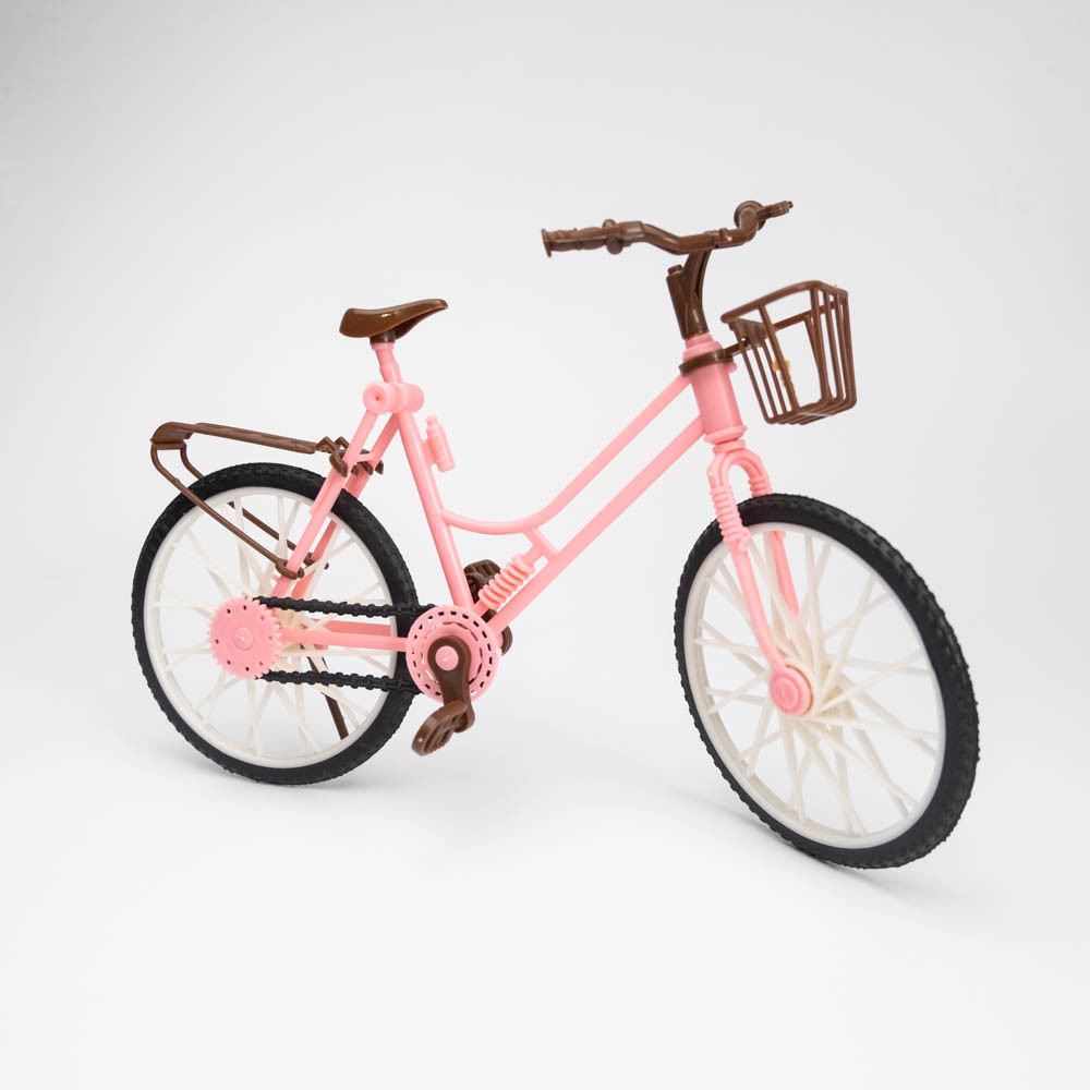 Велосипед пластиковий ляльковий з чорним ободом 24*17 см, фото 1