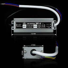 Блок живлення BIOM Professional DC12 45W WBP-45-12 3,7А герметичний (IP67) для LED стрічки, фото 3