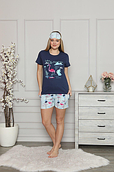 Піжама Жіноча Фламінго Футболка + Шорти Розмір L