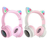 Гарнітура bluetooth hoco. W27 Cat Ear Wireless Headphones Pink, фото 4