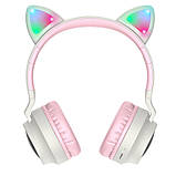 Гарнітура bluetooth hoco. W27 Cat Ear Wireless Headphones Pink, фото 8