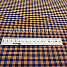 Сорочкова тканина клітина 5 мм. Жовтий з темно синім, фото 2