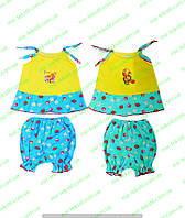 Летний комплект для девочки, трикотажный ясельный костюм для новорожденных