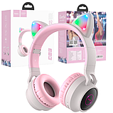 Гарнітура bluetooth hoco. W27 Cat Ear Wireless Headphones Pink, фото 9