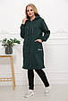 Кардиган жіночий на блискавці з капюшоном Клер малахіт (50-68), фото 5