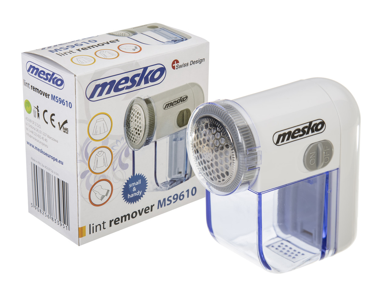 Машинка для видалення ковтунців Mesko MS 9610 – портативна, на батарейках, з лезами з нержавіючої сталі