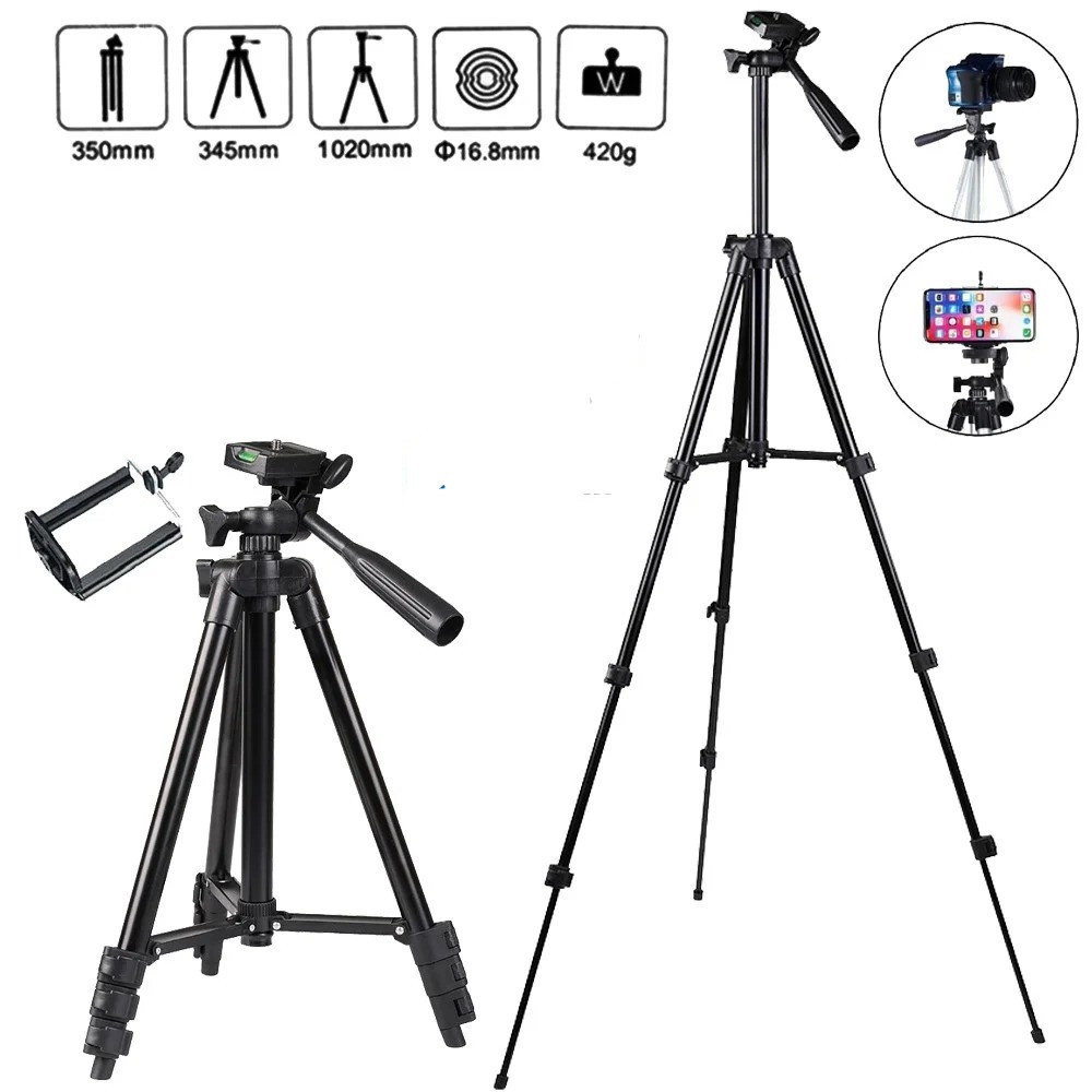 Трипод, для телефону, фотоапарата з рівнем Tripod 3120 Штатив-тринога для смартфона 102см