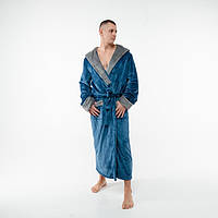 Банный мужской халат с индивидуальной вышивкой. Плюшевая махра