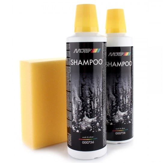 Автошампунь у комплекті з мочалкою Motip Black Line Shampoo 2 х 500 мл (000756)