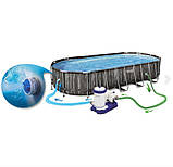 Басейн Bestway 5611T каркасний 732 х 366 х 122 см, ф-р насос, 9463 л/год, сходи, тент, фото 3