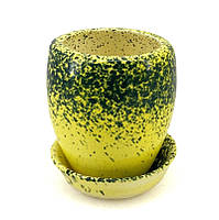 Вазон "Тюльпан малий жовтий з зеленим" 7*7,5 см глина, кераміка