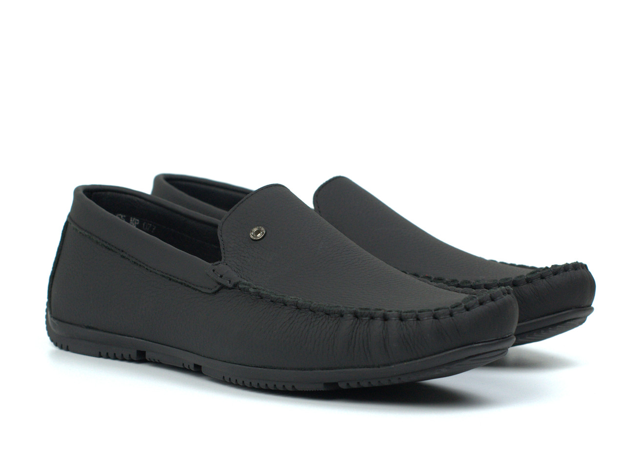 Мокасини чорні матова шкіра стильне чоловіче взуття великих розмірів Rosso Avangard M5 Alberto FlotoMate BS, фото 1