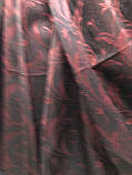 Штори, портьєри турецькі червоні з темно-коричневим жаккард з органзою, фото 4
