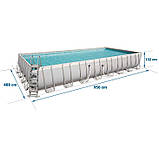 Басейн Bestway 56623 каркасний 956 х 488 х 132 см, пісочний ф-р насос 7571 л/год, сходи, тент, фото 4