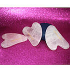 Шкребок гуаша JADE ROLLER форма Серце із натурального Рожевого кварцу, фото 4