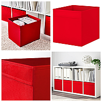 Бархатная коробка IKEA DRÖNA DRONA 33x38x33 см красный органайзер для хранения вещей ИКЕА ДРЕНА ДРОНА