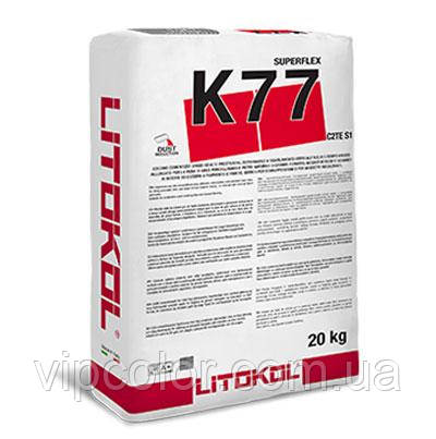 Цементний плитковий клей Litokol Superflex K77 20 кг білий