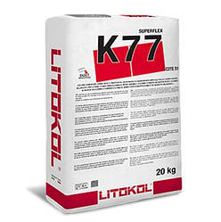 Цементний плитковий клей Litokol Superflex K77 20 кг білий