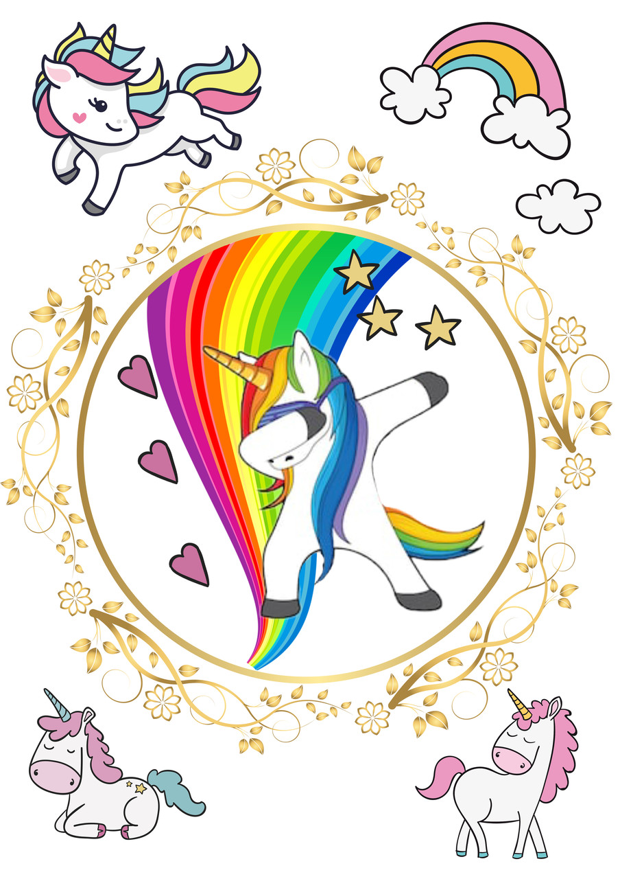 Вафельна картинка Єдиноріжки 2