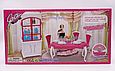 Їдальня для Барбі набір лялькових меблів стіл стільці шафа аксесуари Gloria, фото 3