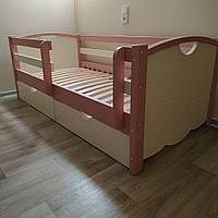 Односпальная кровать "Тахта" - Белла кремово-розовая, массив ольхи
