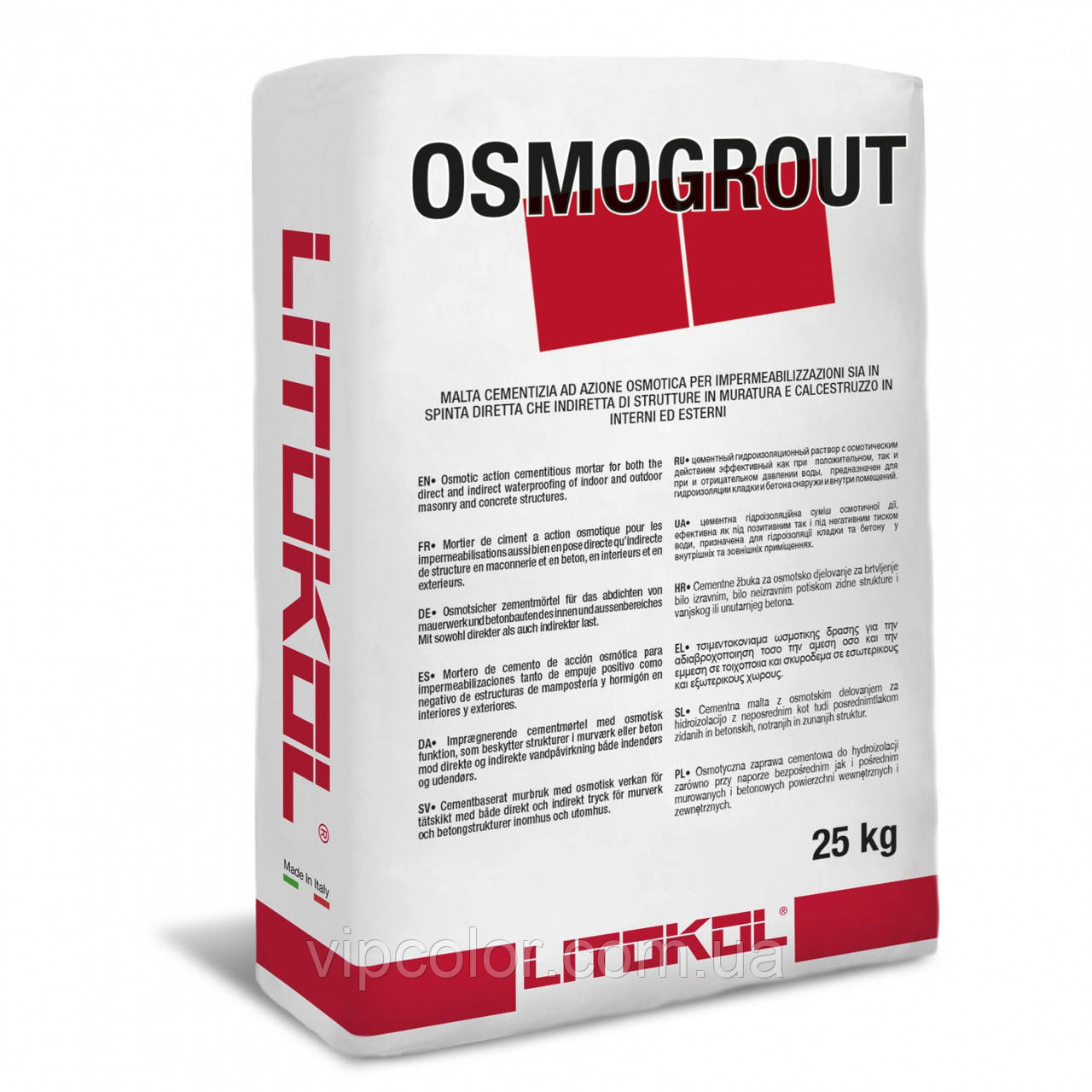 Litokol OSMOTIC (OSMOGROUT) 25 кг проникаюча гідроізоляція на цементній основі OSMG0025
