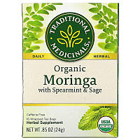 Моринга с мятой и шалфеем Traditional Medicinals "Organic Moringa with Spearmint & Sage" (16 пакетиков / 24 г)