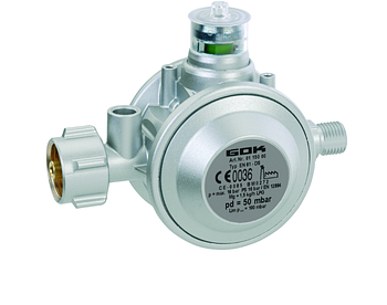 Двухкамерний газовий регулятор тиску gok EN61-DS 1,5 кг/год 50 мбар KLFxG1/4LH-KN UEDS