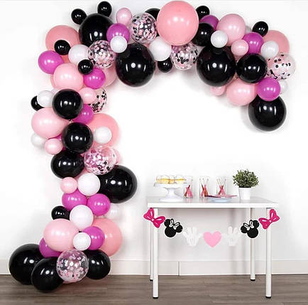 Арка гірлянда з повітряних куль РОЖЕВА МІКІ, фото 1