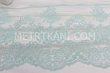 Мереживо "Блюмарин" м'ятного кольору, на дрібній сіточці 13 см. Туреччина (без напису) ББ-22, фото 2