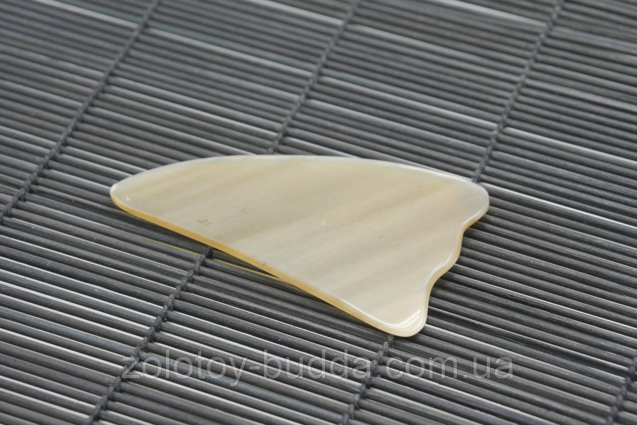 Скребок Гуаша ріг буйвола лапка 3х -пала світла, фото 1