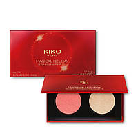 Палетка для лица румяна и хайлайтер KIKO Magical Holiday Blush & Highlighter Palette 02