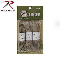 Шнурки нейлонові бежеві койот для Берц Military Boot Laces 72" пара довжина 180 см ( коплект 3 пари ) США