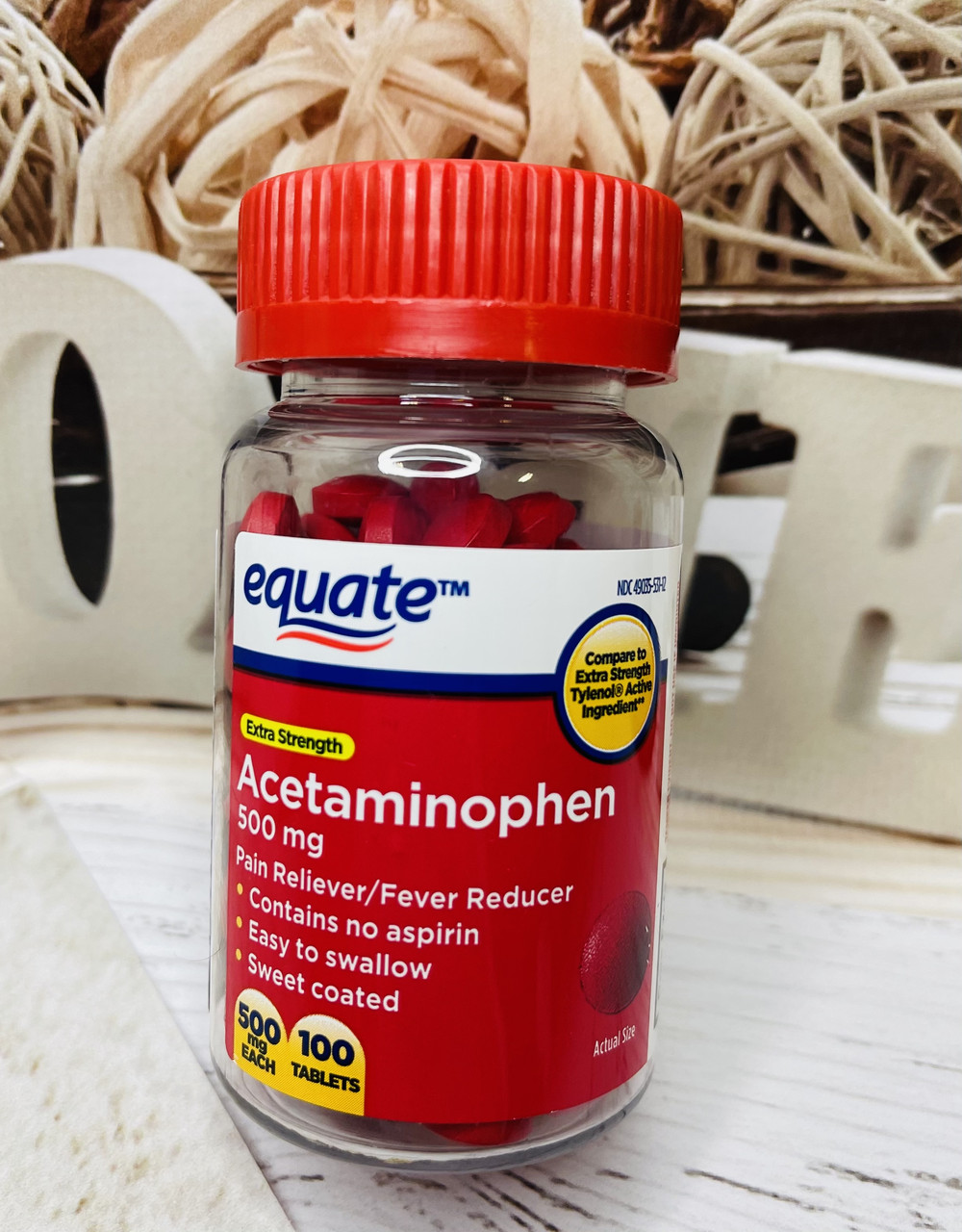 Ацетамінофен Equate Acetaminophen з солодкою оболонкою