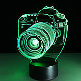 Подарунок чоловікові, 3D світильник, "Фотоапарат", Найкращий подарунок на День народження, подарунок до свята, фото 5