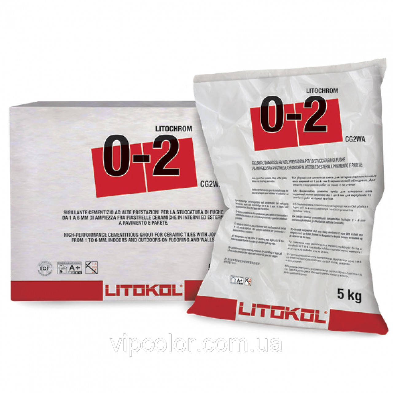 Litokol Litochrom 0-2 Затирочна суміш на цементній основі С30 Сірий перламутр 5 кг