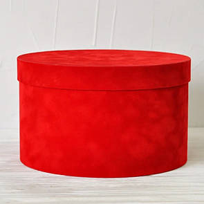 Оксамитова кругла коробка d = 25 h = 15 см