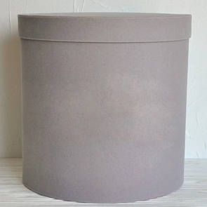 Оксамитова кругла коробка для квітів d = 25 h = 25 см