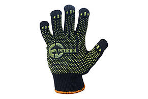 Рукавички робочі Intertool - 60/40 з точкою 90г чорні 10", фото 2