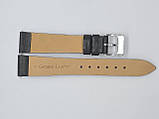 Чорний гладкий шкіряний ремінець для наручних годин 18 мм (14 мм), фото 2