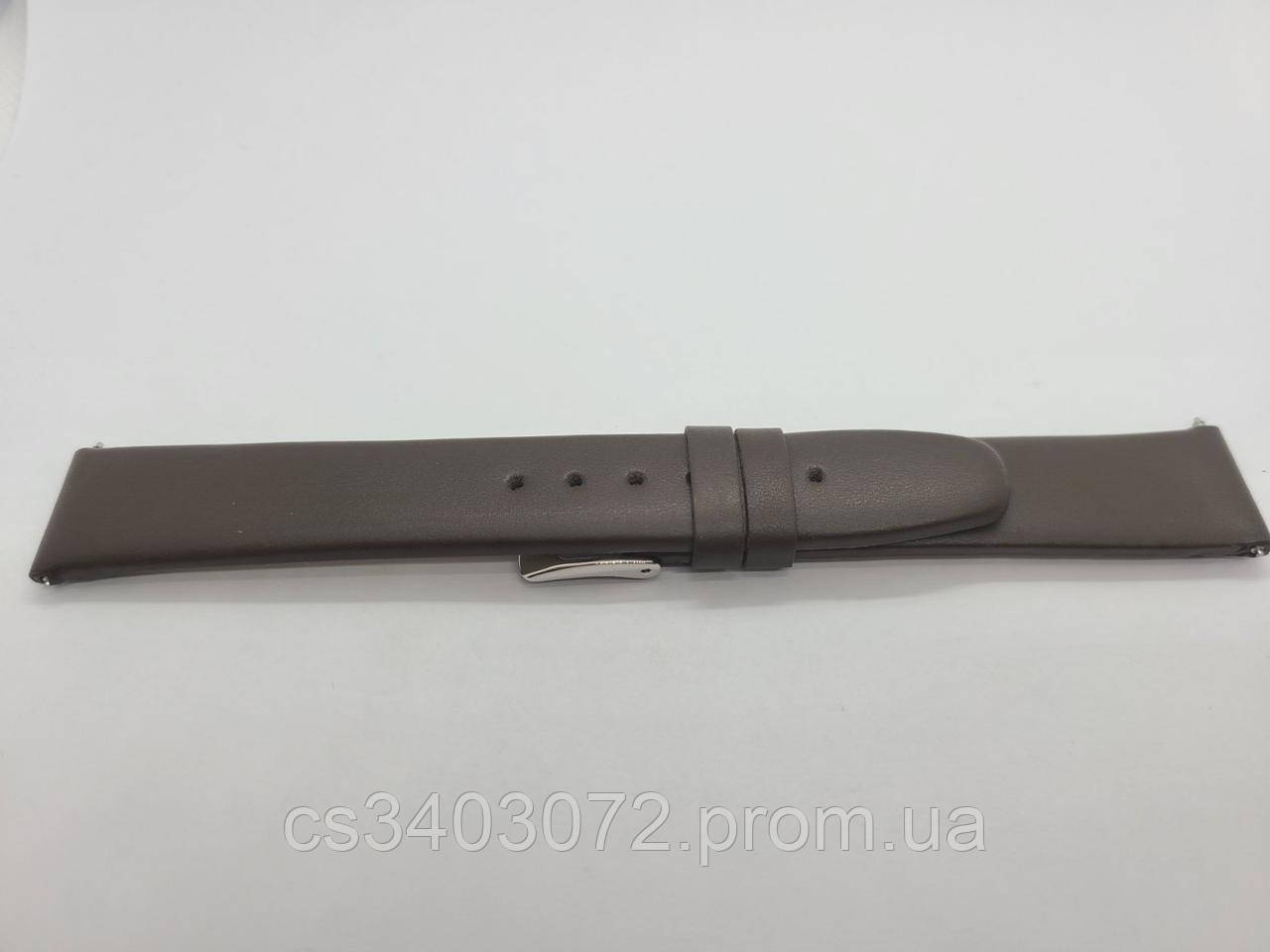Коричневий гладкий шкіряний ремінець для наручних годин 18 мм (16 мм)