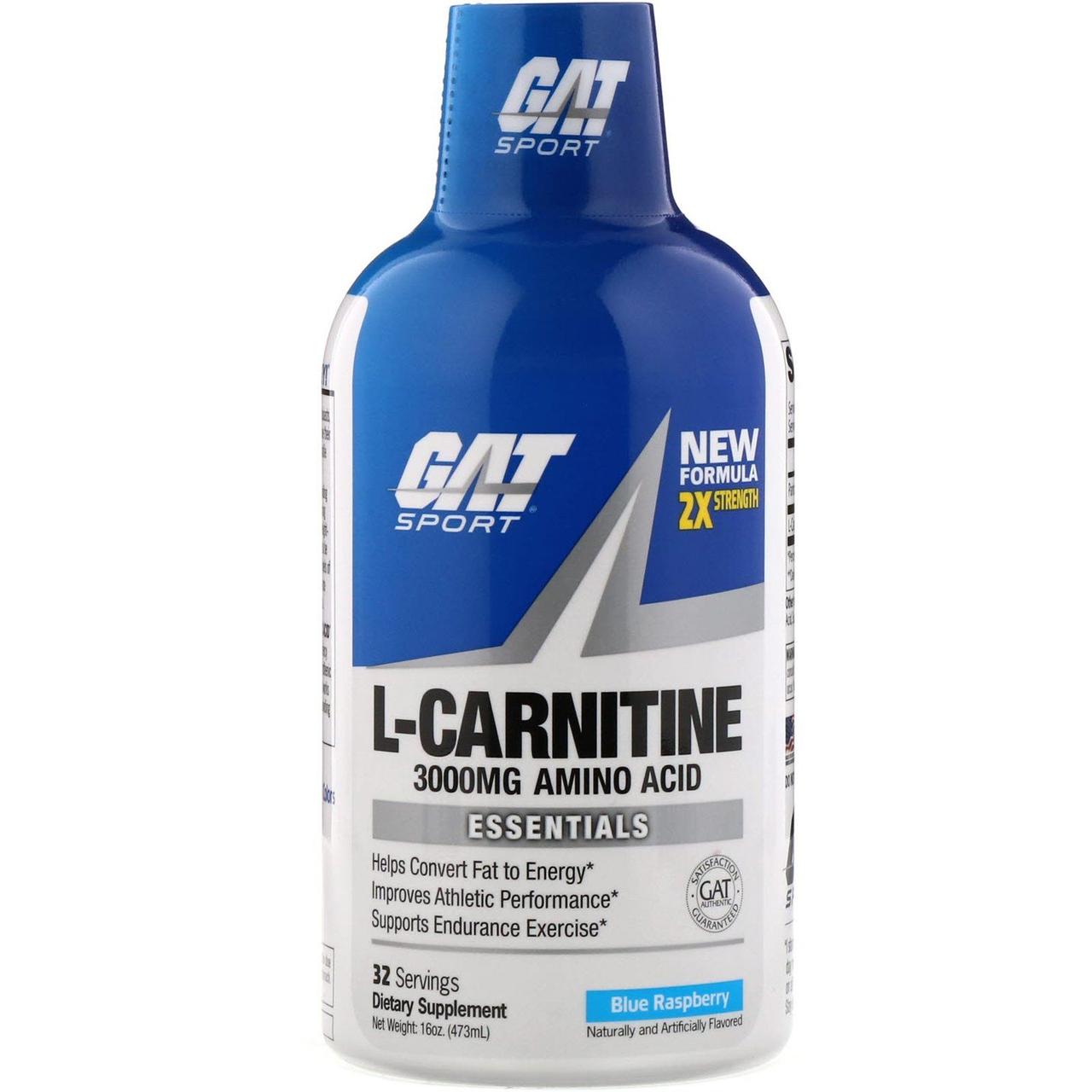 L-карнитин, аминокислота, L-Carnitine, Amino Acid, GAT, 3000 мг, 473 мл - фото 1 - id-p1160711349